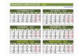 Ακαδημαϊκό ημερολόγιο 2017–2018 σε μια σελίδα (ΠΡΑΣΙΝΟ)