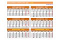 Ακαδημαϊκό ημερολόγιο 2017–2018 σε μια σελίδα (ΠΟΡΤΟΚΑΛΙ)