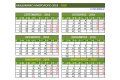 Ακαδημαϊκό ημερολόγιο 2018–2019 σε μια σελίδα (ΠΡΑΣΙΝΟ)
