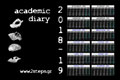 Ακαδημαϊκό ημερολόγιο 2018 - 2019 σε μια σελίδα (Κοχύλια σε μαύρο φόντο)